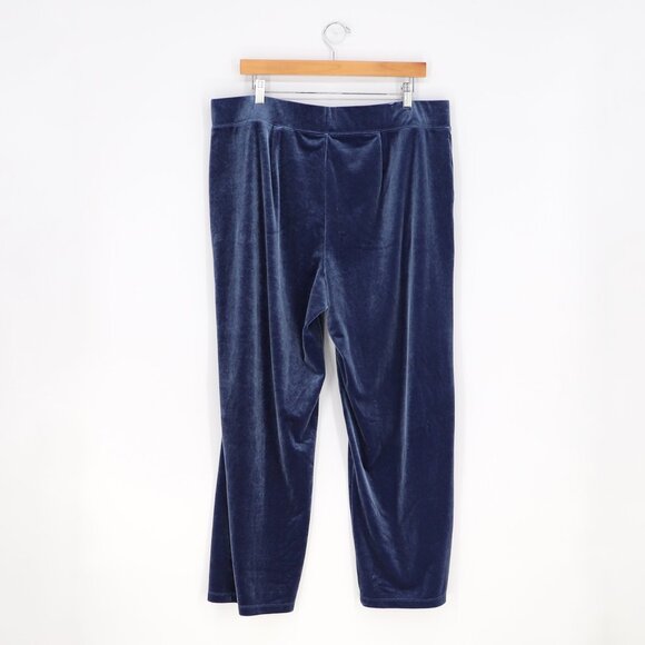 TALBOTS Matching Set Stretch Velvet Cardigan & Straight Leg Pants Blue Size XLP - Picture 8 of 13
